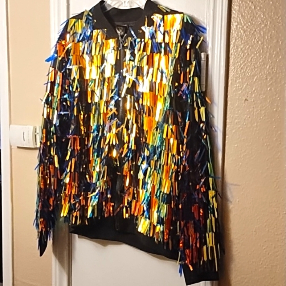 🔥Mega Wear Inc. 3D Sequined Tassel Bomber Jacket🔥 - Picture 8 of 8